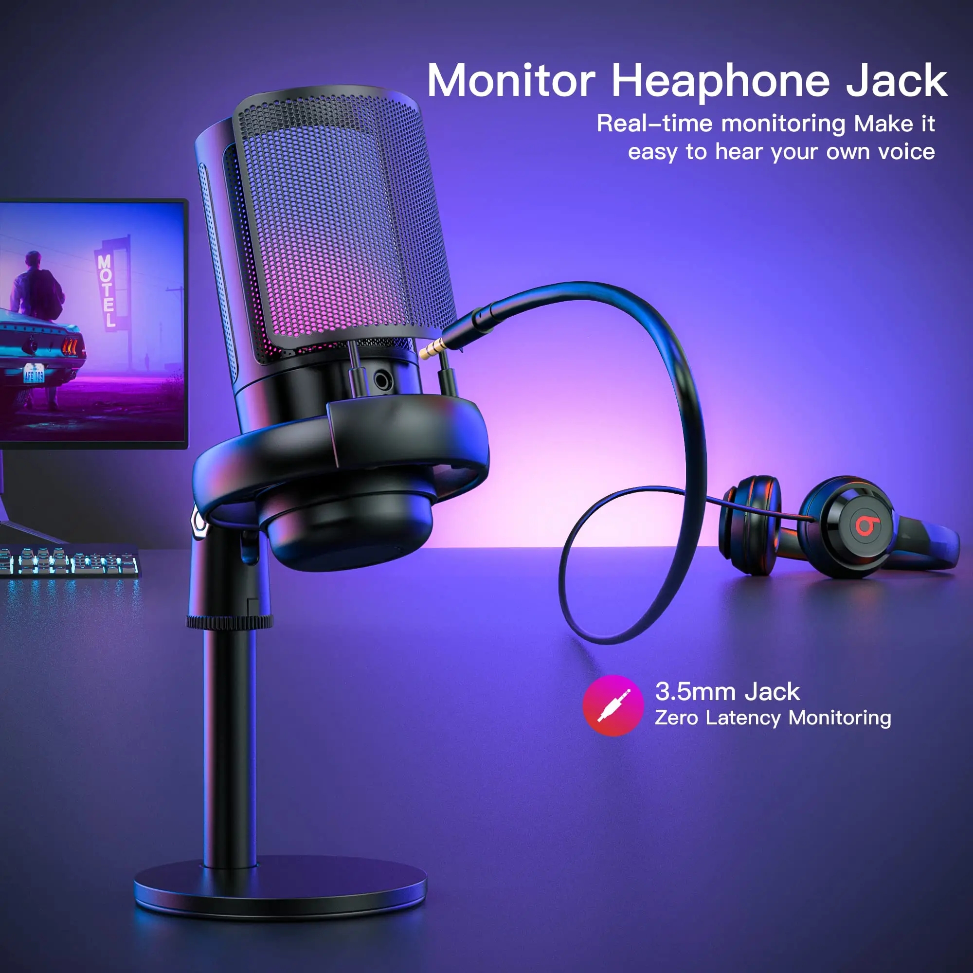 Pc Gaming Youtuber - Professional Studio USB Condenser Microphone RGB