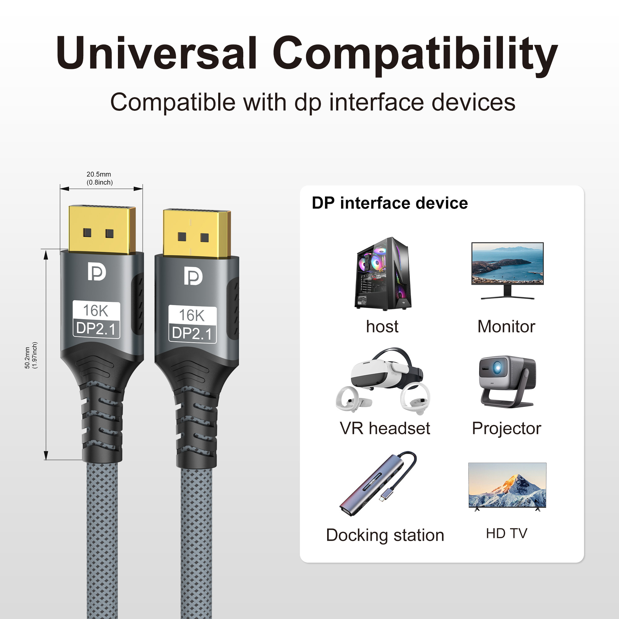 Displayport 2.1 16K DP Cable 8 – Pc Gaming Compact Bewertung und Preis