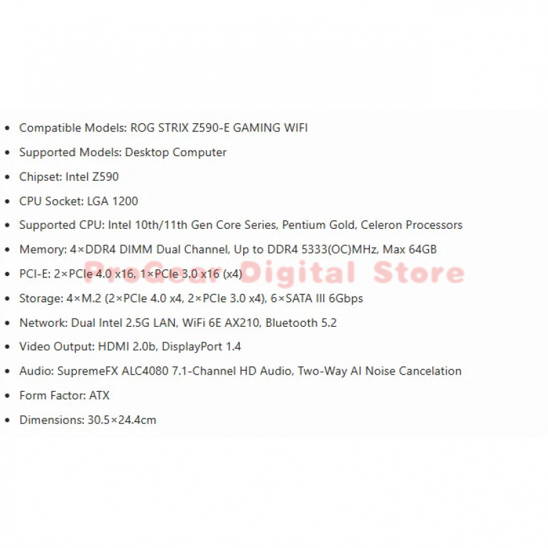 for ASUS ROG STRIX Z590-E GAMI – Pc Gaming Asus Rog Bewertung und Preis